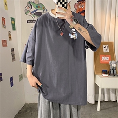 YT26239-P30亚短袖t恤男大码五分袖男宽松七分袖海报风，男装T恤，电商A040