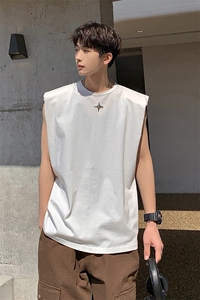 1美式港风四角星设计潮流背心大码M-5XL休闲背心男BX8764P25控39图片