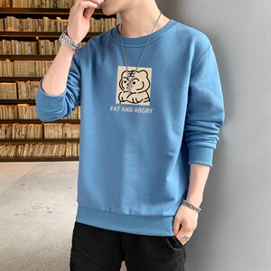 跑量卫衣男22秋季打底上衣潮流韩版宽松T恤时尚百搭长袖W092图片