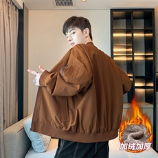 加绒加厚棒球服飞行员夹克宽松休闲工装外套JK88-P78加绒P88，男装夹克，星座308B-2