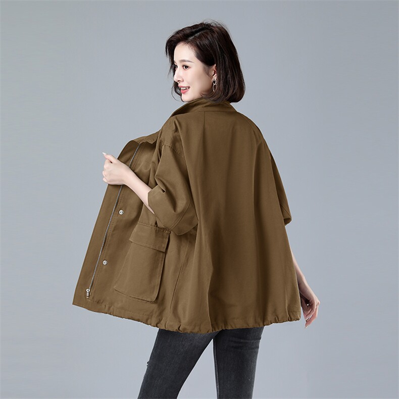 2023秋款新品734款风衣----全年备货----加了黑色-M-3XL,女装风衣,秋牧寒烟