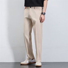 裤子直筒裤宽松垂坠感休闲男西装裤男夏季长裤X20，男装西服套装，星座1116A-2（原606A-1）