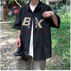 日系工装短袖衬衫男款夏季少年休闲衬衣学院风百搭宽松外套C3021，男装衬衫，星座1116A-1（原606A）
