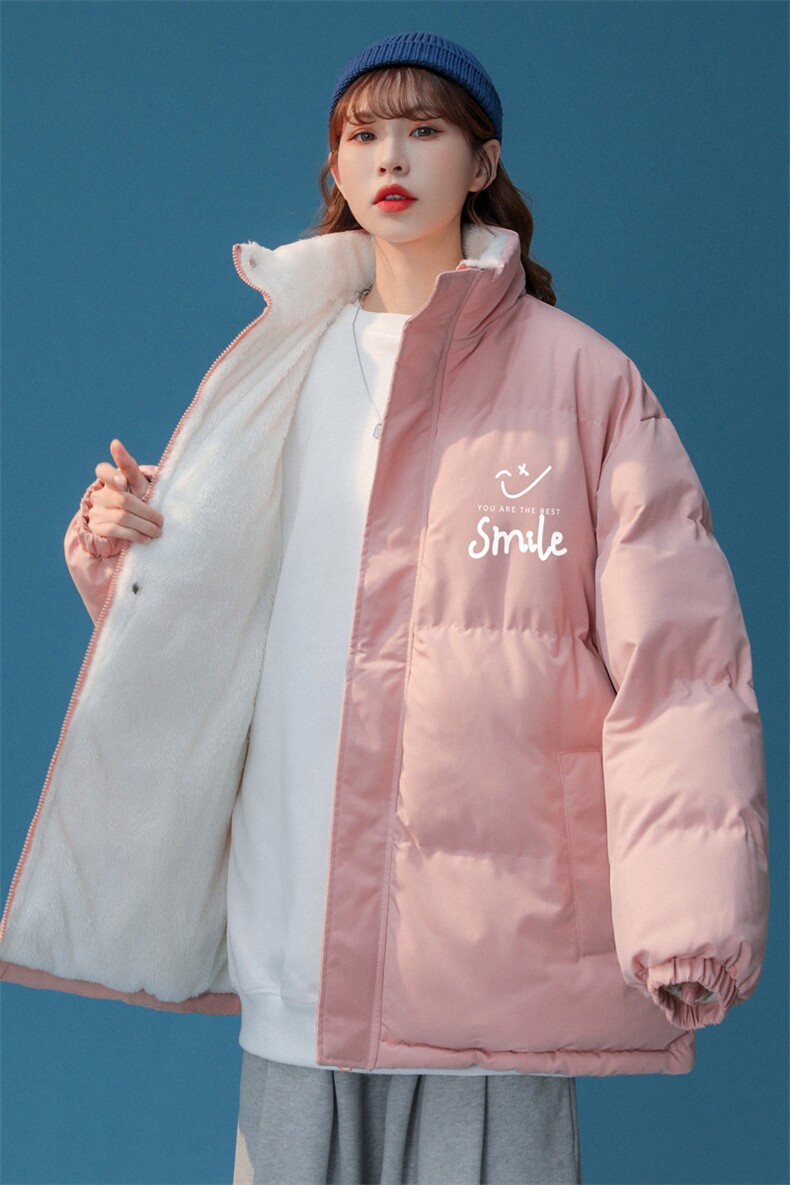 ！2023冬季中性风立领棉衣笑脸潮流百搭棉服外套MY108特P78,男装棉衣,电商B220