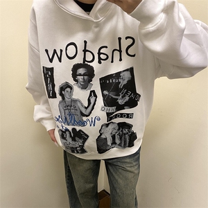 潮牌嘻哈人物印花连帽卫衣外套上衣 WY1141 特P46 加绒特P55图片