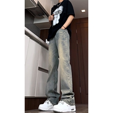 B221美式ins高街暗黑小众修身微喇牛仔裤LK24168-P60控78，男装牛仔裤，电商B221