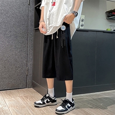 QK72168-P25冰丝七分裤男大码速干短裤男五分裤港风，男装休闲裤，电商A040