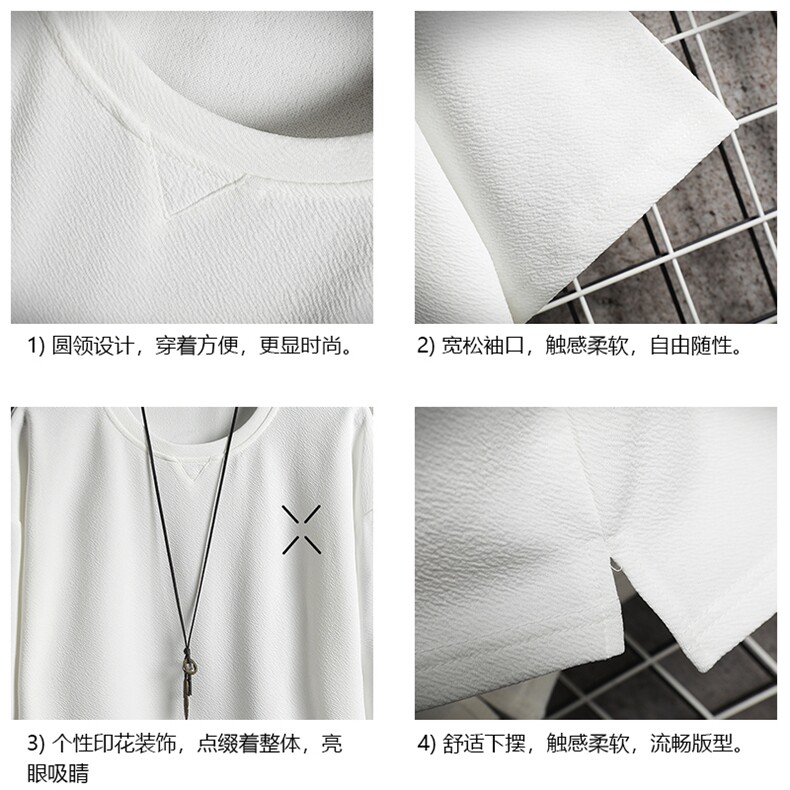 春夏季七分袖t恤男大码五分袖男短袖中袖网格挂拍Q11305-P30,男装T恤,电商A040A