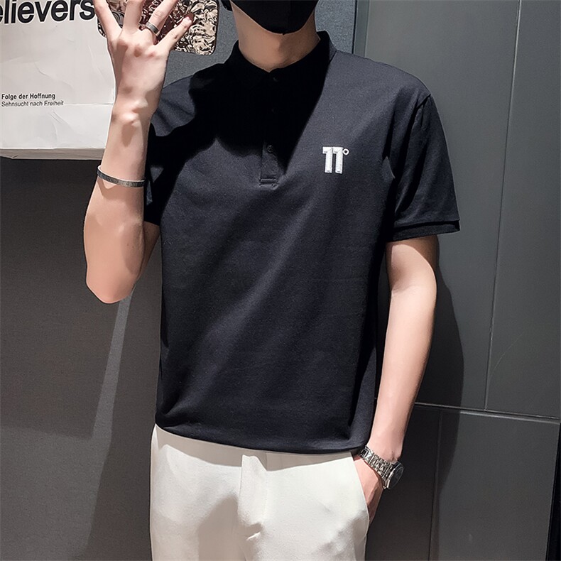 夏季新款Polo衫简约刺绣潮牌短袖T恤男士ins百搭半袖打底衫上衣,男装T恤,电商A327