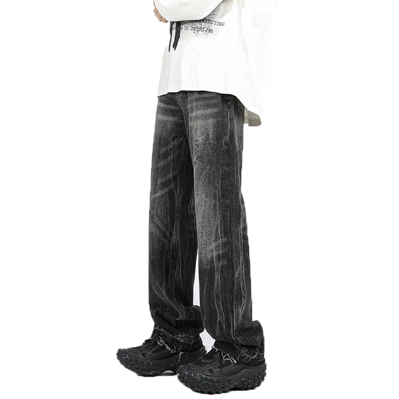 美式高街水洗直筒牛仔裤潮流宽松休闲裤A161-S2375-P55,男装牛仔裤,电商A161