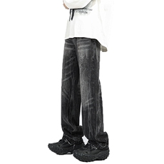 美式高街水洗直筒牛仔裤潮流宽松休闲裤A161-S2375-P55，男装牛仔裤，电商A161