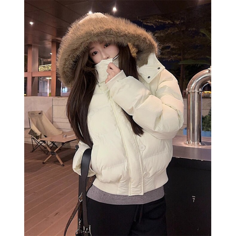 大毛领连帽棉衣外套女装秋季加厚保暖派克服短款显瘦面包M206,男装棉衣,星座1116A（原606A-3）