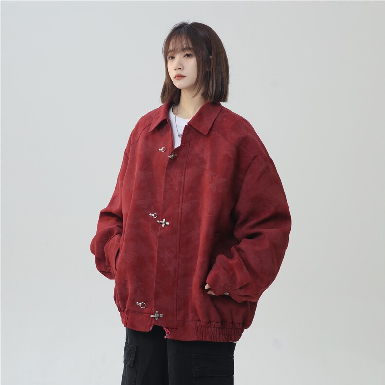 现货2025春季蝴蝶印花高街高品质流行中性痞帅夹克外套W355-P98,男装夹克,电商A170