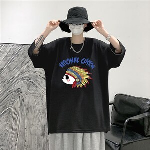 Q11196-P30 春夏季七分袖t恤男大码五分袖男短袖中袖 大皂风图片