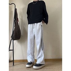 A178秋冬季新款三条杠卫裤直筒宽松潮牌裤子K2837P45限价65，男装休闲裤，电商A178