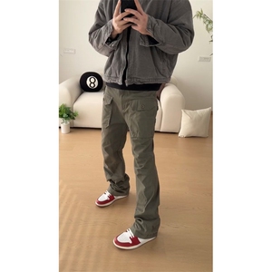 【网图有货】灰绿色工装裤欧美vibe裤子美式伐木裤GZK18LL-特P60图片