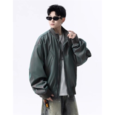 炫彩缎面飞行夹克立领短款廓形美式棒球服J2591-P70，男装夹克，星座1213