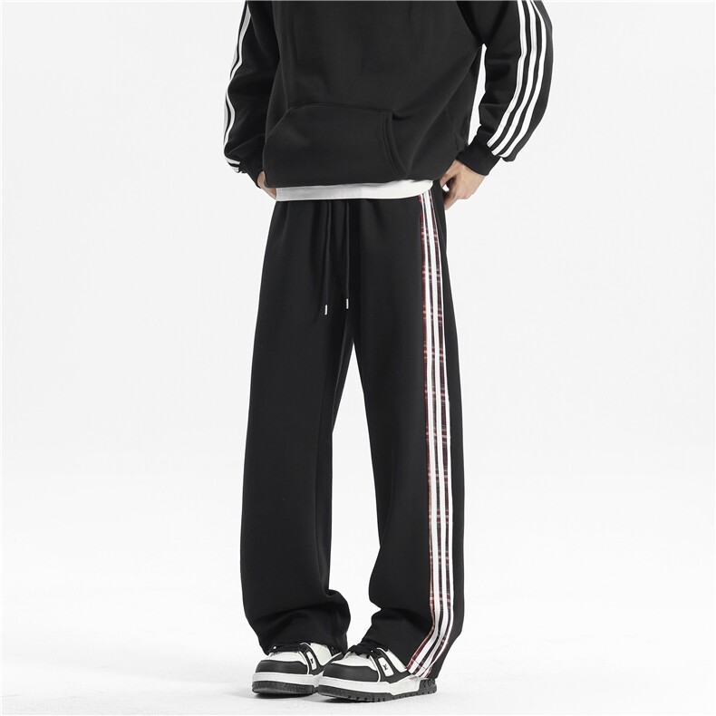 2025春季新款直筒阔腿休闲卫裤X1002-1-BK2417-P45，男装休闲裤，星座1002-1