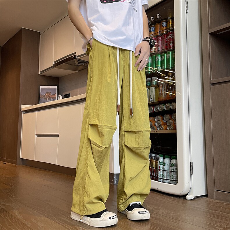 新款宽松休闲裤男韩版潮流坠感阔腿拖地长裤K0614-P45,男装休闲裤,星座308B-2