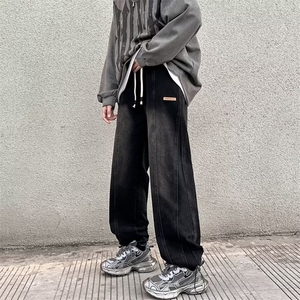 牛仔裤男2024新款美式潮牌复古水洗高街直筒裤子春款潮流工装裤图片
