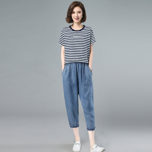 2022夏季新款简约时尚气质宽松休闲舒适两件套,女装套装/套裙,独衣靓