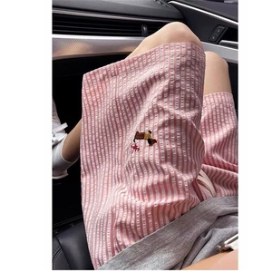 网图现货美式宽松泡泡格速干五分裤刺绣短款男女DK41P25