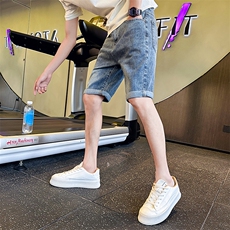2024款夏季牛仔短裤男士时尚潮流高街百搭五分裤中裤D313-P50，男装牛仔裤，电商A413