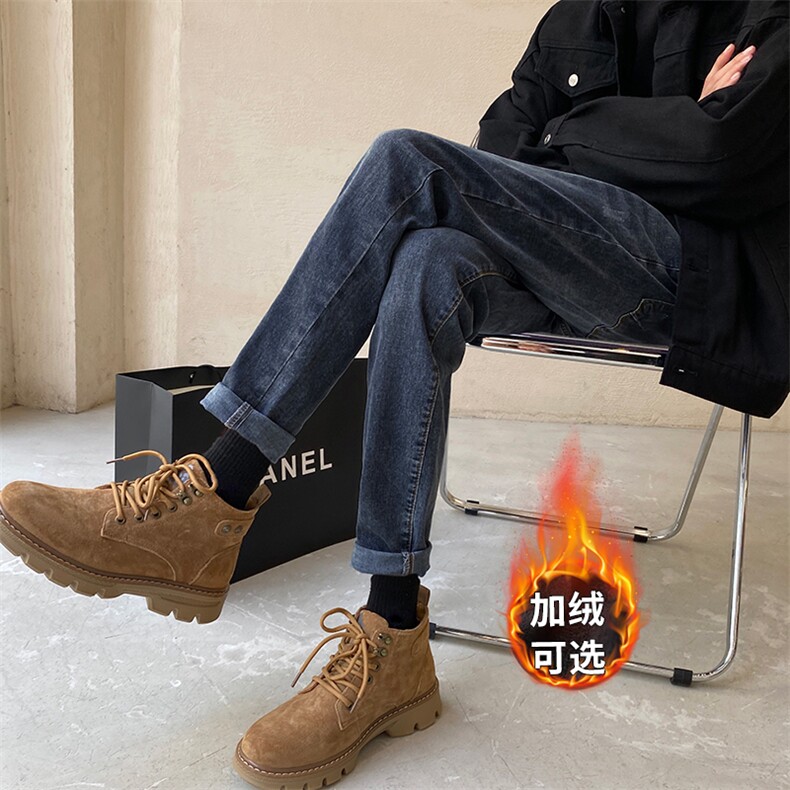 秋冬加绒休闲裤修身小脚男裤微弹力牛仔裤1412-1/607H/P60，男装休闲裤，星座1412-1