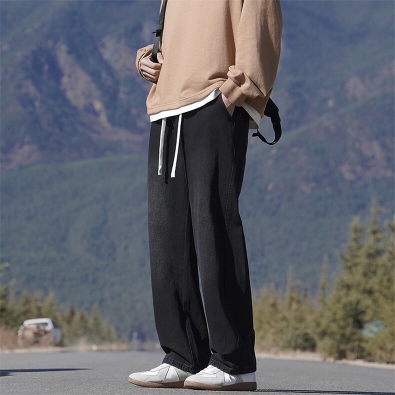 直筒男春秋季宽松美式高街休闲做旧牛仔裤XZ225-3-CK826-P55控72,男装牛仔裤,星座225-3
