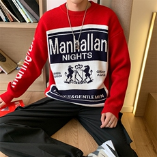慵懒风个性大图案毛衣男韩版秋冬情侣加厚针织衫T001-P65，男装针织衫/毛衣，星座1501