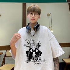 量大优供抖音视频支持得物配合二开美式满天星亮片短袖T恤MTX396，男装T恤，电商A486