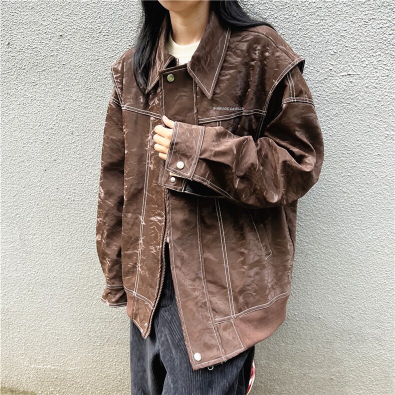 现货不缺货假两件水洗夹克百搭美式外套1209-1-JK17-P108,男装夹克,星座1209-1
