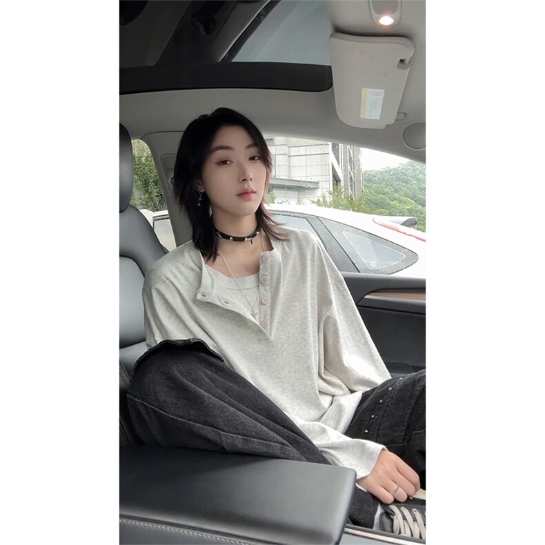 2025秋季新款5Q4055-TP4068哼利领长袖T恤男女美式内搭打底,男装T恤,电商A102