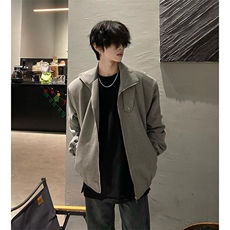 立领垫肩卫衣外套男潮牌小众设计休闲宽松夹克1001-1-WY2892-P43，男装夹克，星座1001-1