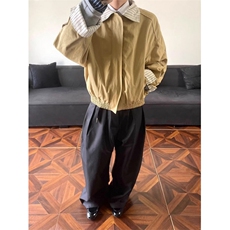 拼接格纹夹克外套男女秋季卡其色设计感小个子宽松廓形上衣JC910，男装夹克，星座1116A（原606A-3）