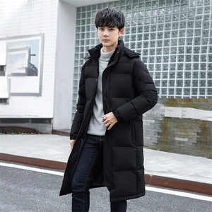 2025冬季羽绒服休闲男士长款白鸭绒连帽男女情侣装图片
