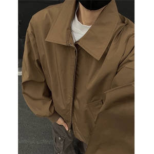 黑墙春季翻领飞行服夹克短款外套男装宽松外套春装拉链衫S384特68图片