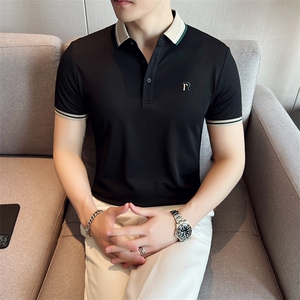 2023直播款刺绣翻领Polo衫男士韩版潮流潮牌有领t恤短袖T062-P35图片