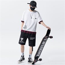 2021夏季短袖套装男士新款潮牌男装t恤DS653T，男装T恤，电商A102