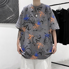 特P20控39高品质夏季新款复古纯棉印花圆领短袖T恤TC01，男装T恤，电商B370