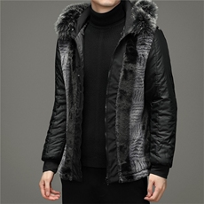 YT2105冬季男士派克服可脱卸加绒内胆连帽中长款风衣P432，男装皮衣，电商B360