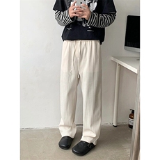 麦穗纹休闲裤男款春季2025新款运动卫裤生宽松男士裤子K6086-P40，男装休闲裤，星座412-3