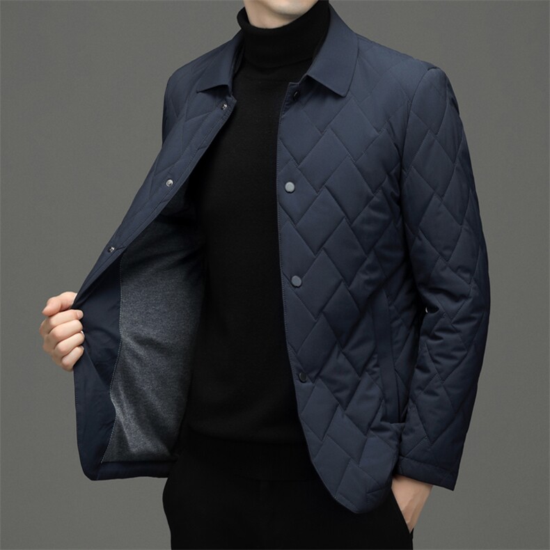 冬季新款中老年男士棉服翻领商务休闲棉衣加厚保暖外套男装,男装棉衣,电商B212（原钱塘6029）