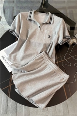 时尚潮流休闲套装裙女夏新款高级感显瘦Polo领短袖上衣裤裙两件套，女装套装/套裙，2C310