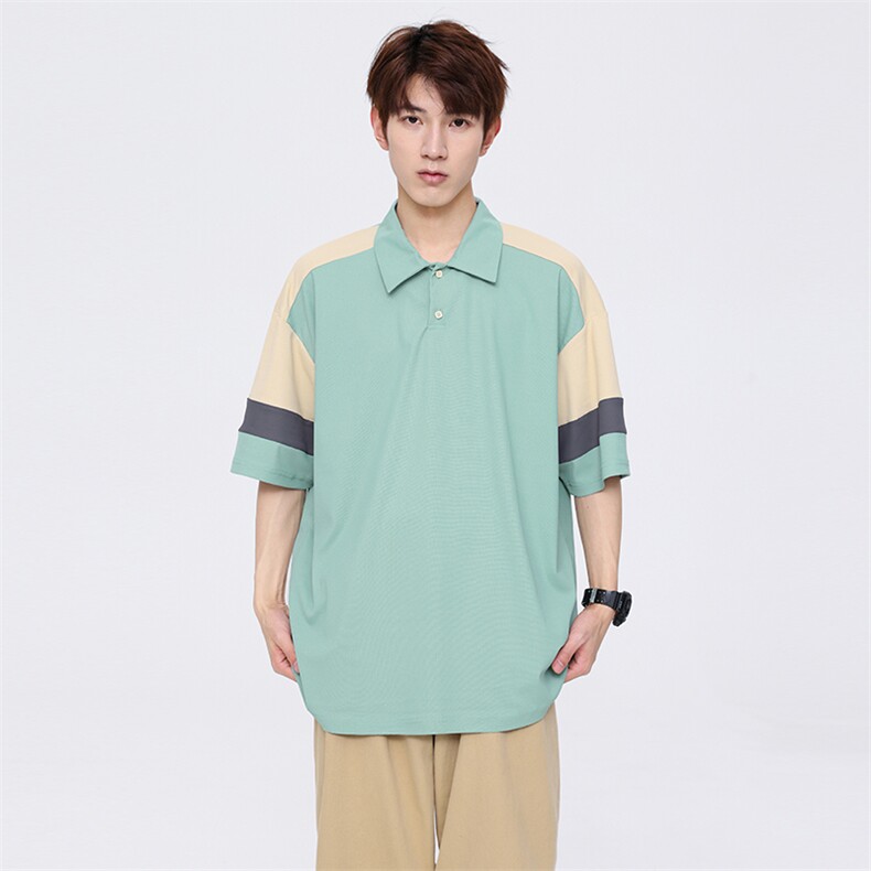 潮流前线日系潮牌无影墙短袖男时尚新款拼接polo衫zdp2301-p40,男装Polo衫,星座717