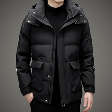 连帽羽绒服男士冬季商务休闲上衣中年加厚保暖外套QS2388-P255，男装羽绒服，星座1105-3
