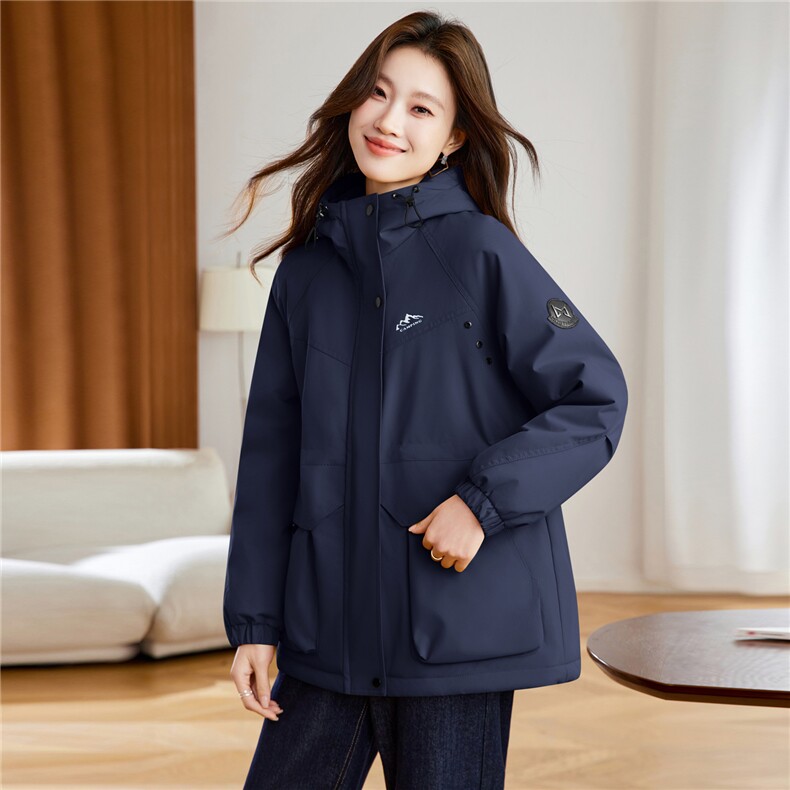 现货2025冬季新款休闲时尚连帽女士加厚加棉派克服,女装派克服,木子恋