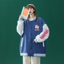 中性风2023秋季新品港风潮牌印花设计感棒球服夹克--G93p65控88，男装夹克，A247A
