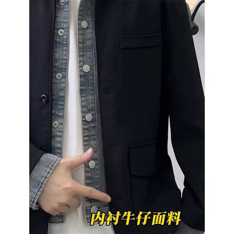 现货美士假两件牛仔西装外套JK0134-P95,男装夹克,星座313A(原308A-2)