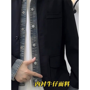 现货 美士假两件牛仔西装外套JK0134-P95图片